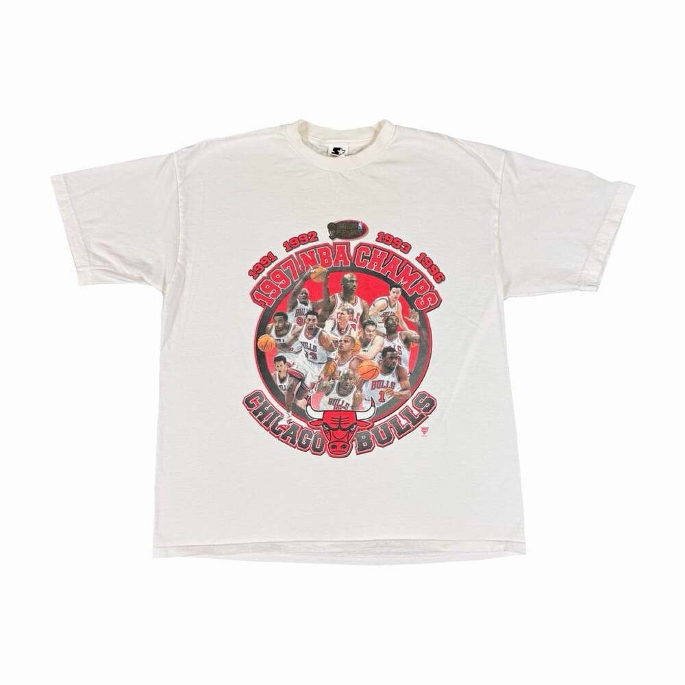 Vintage 1990s Jordan Chicago Bulls 1991-93 NBA Champs Graphic T-Shirt Size L